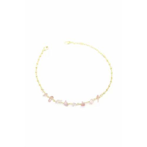 Doğal Taşlı Halhal - Altın