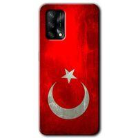 BeRa Aksesuar Oppo A74 Kılıf Baskılı Kapak - Albayrak +Tam Kaplayan Mat Seramik