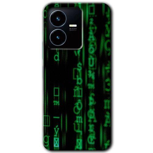 Vivo Y22s Kılıf HD Desen Baskılı Arka Kapak - Matrix