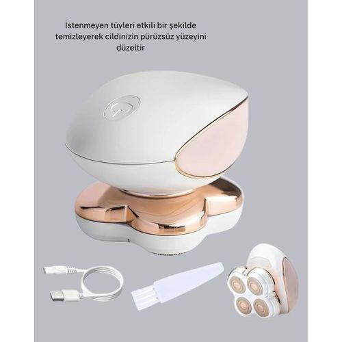 Dört Kesici Başlıklı Vücut Tıraş Cihazı Ağrısız Kullanım