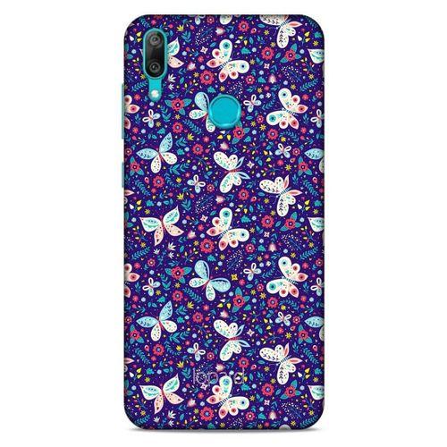 Huawei Y7 Prime 2019 Kılıf Kelebek Etkisi (3) Kapak Kırmızı Lacivert