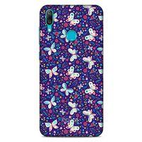 Huawei Y7 Prime 2019 Kılıf Kelebek Etkisi (3) Kapak Kırmızı Lacivert