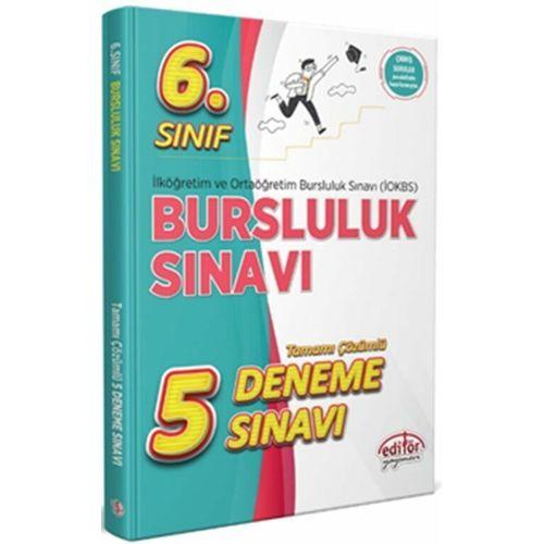 6. Sınıf Bursluluk Sınavı Tamamı Çözümlü 5 Deneme Sınavı Editör Yayınları