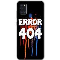 MRCİLETİSİM Samsung Galaxy A21s Kılıf HD Desen Baskılı Arka Kapak + Temperli Cam - 404 Error