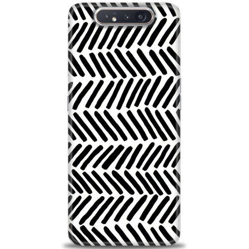 Samsung Galaxy A80 Kılıf HD Baskılı Kılıf - Siyah Çubuklar + Tam Ekran Koruyucu