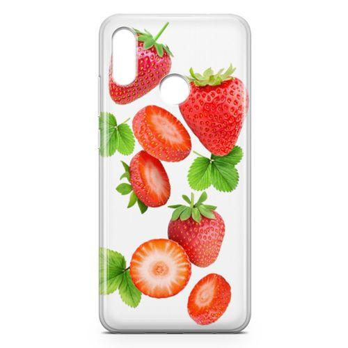 Huawei P Smart 2019 Kılıf Çilek Reçeli Arka Kapak Koruma Desenli Full Koruyucu