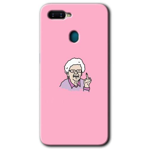 MRCİLETİSİM Oppo A12 Kılıf Kapak - Bad Grandmother +Hayalet Ekran Yandan Gözükmez
