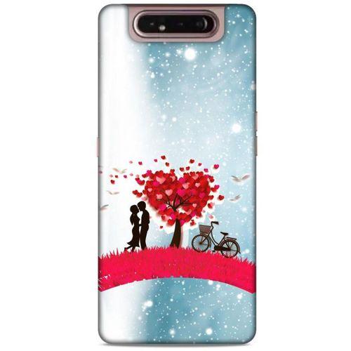 Lopard Samsung Galaxy A80 Uyumlu Kılıf Bahar (20) Koruyucu Kılıf Kalpli Ağaç