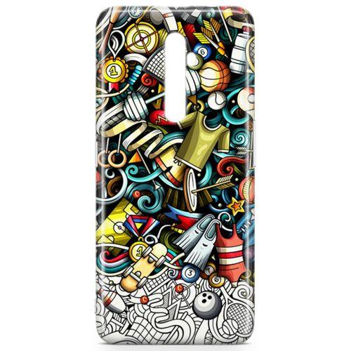 Oppo Reno2 Z 2019 Kılıf Fitness Doodle Arka Kapak Koruma Desenli Full Koruyucu
