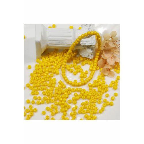 Sarı Renk 4 mm Yaklaşık 1100 adet / 100 gram Cam Boncuk Oya Yazma Bileklik ve Kolye