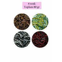 Uzun Boru Kesme Boncuk Çap 2mm Uzunluk 10 mm - 4 Renk - Toplam 80 Gram - BNC432