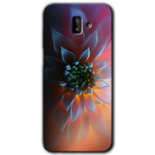 MRCİLETİSİM Samsung Galaxy J8 Kılıf HD Desen Baskılı Arka Kapak + Temperli Cam - Çiçek Motif