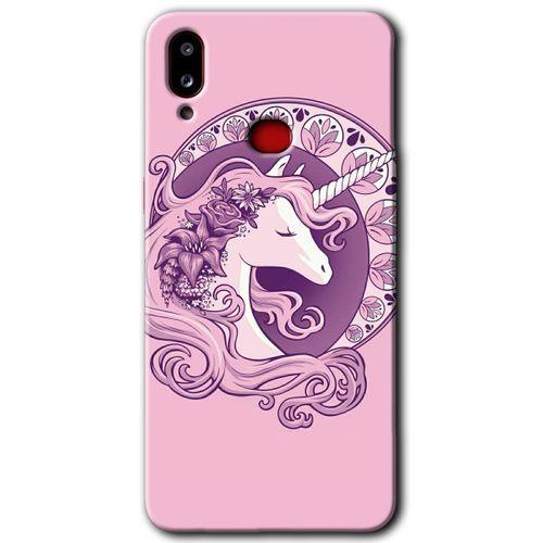 Samsung Galaxy A10s Kılıf HD Desen Baskılı Arka Kapak + Temperli Cam - Unicorn-Pembe