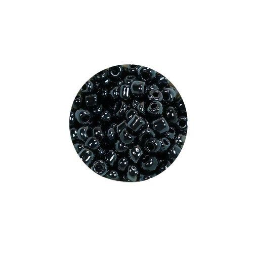 Dökme Cam Kum Boncuk Büyük Boy (6/0) 4 mm - 60 Gram - Siyah - BNC120