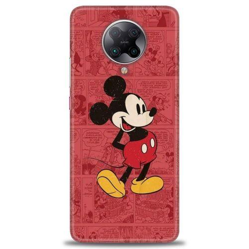 Xiaomi Poco F2 Pro Kılıf HD Baskılı Kılıf - Kırmızı Mickey + Tam Ekran Koruyucu