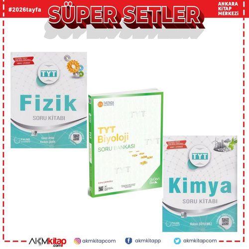 Palme TYT Fizik ve Kimya Üç Dört Beş TYT Biyoloji Soru Bankası 3 Kitap Set