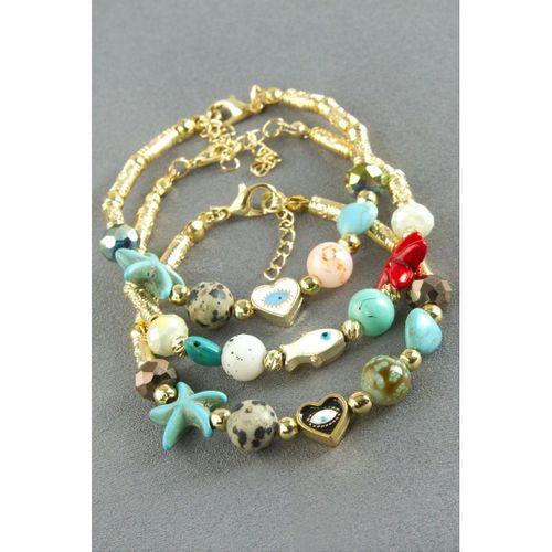 Karışık Turkuaz Taşlı Mineli Bileklik