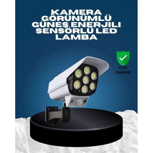Güneş Enerjili Kamera Görünümlü Hareket Sensörlü Led Duvar Lambası Uzaktan Kumandalı