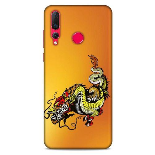 Huawei P Smart Z Kılıf Dragons (28) Arka Kapak Tatoo Sarı Ejderha