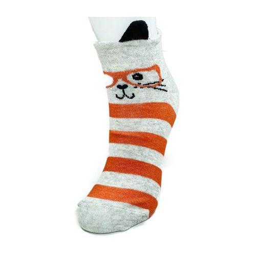 3 Çift Kedi Temalı 3 Boyut Kulaklı Pamuklu Esnek Kadın Bilek Çorap