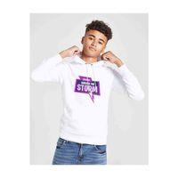 Fortnite Survive The Storm Baskılı Unisex Çocuk Kapüşonlu Beyaz Sweatshirt