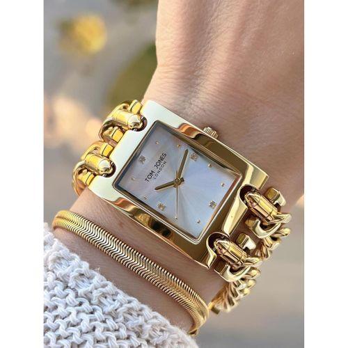 Tom Jones Zincir Kordon Kararma Renk Atma Yapmaz 3 Atm Suya Dayanıklı Kadın Kol Saati BTJ.YN10031.2