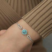 Gümüş Aquamarine Bayan Bileklik