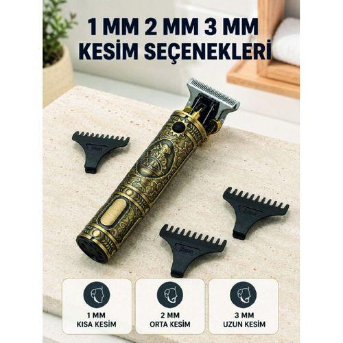 Profesyonel Saç Ve Sakal Tıraş Makinesi 1500 Mah Bataryalı 1 2 3 Mm Taraklı