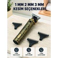 Profesyonel Saç Ve Sakal Tıraş Makinesi 1500 Mah Bataryalı 1 2 3 Mm Taraklı