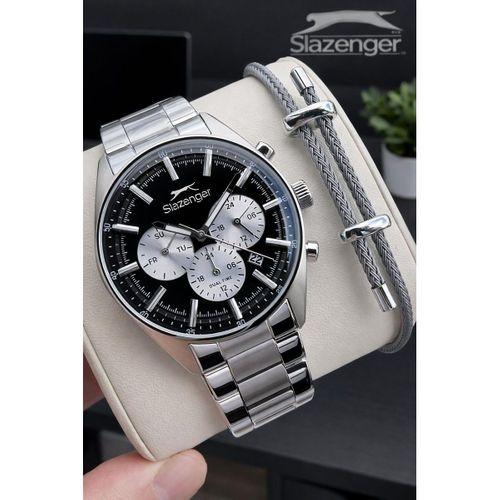 Slazenger İtalyan Tasarım Bileklik Hediyeli 2 Yıl Garantili 10 Atm Çelik Erkek Kol Saat ESE.2602.350
