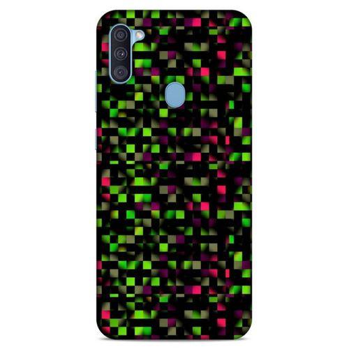 Lopard Samsung Galaxy A11 Uyumlu Kılıf PiXel (25) Antişok Kapak Yeşil Pembe
