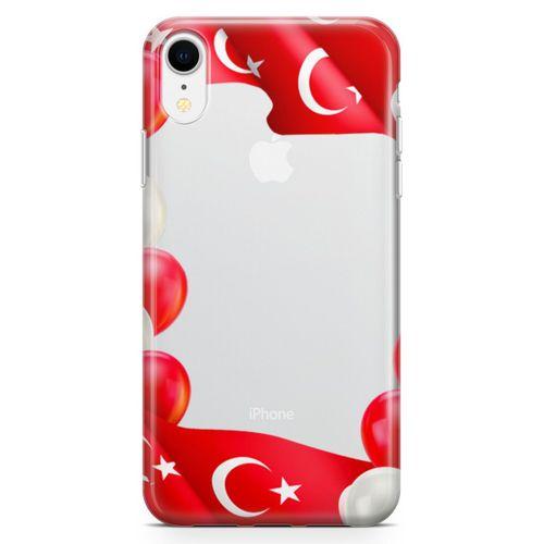 Apple iPhone XR Kılıf Balonlar Türkiye Bayrağı Arka Kapak Koruma Desenli Full Koruyucu