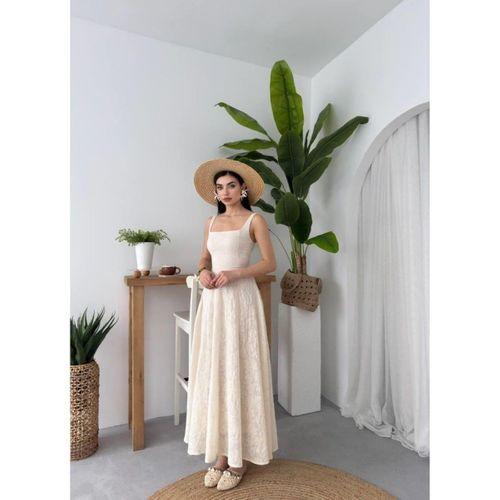 Cuper Çiçek Detaylı Elbise