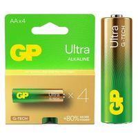 GP Ultra Alkalin AA LR6 İnce Kalem Pil G-Tech (4'lü Paket)