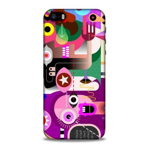 Lopard Apple Iphone 5S Uyumlu Kılıf Soyut Sanat (22) Desenli Tam Koruma Kılıfı