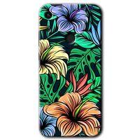 MRCİLETİSİM Honor 8A Kılıf HD Desen Baskılı Arka Kapak + Temperli Cam - Hibiscus Flowers