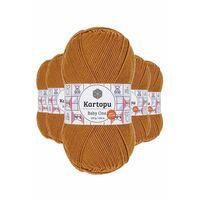 5 Adet Baby One Tüylenmeyen El Örgü İpi Yünü Hardal K1854