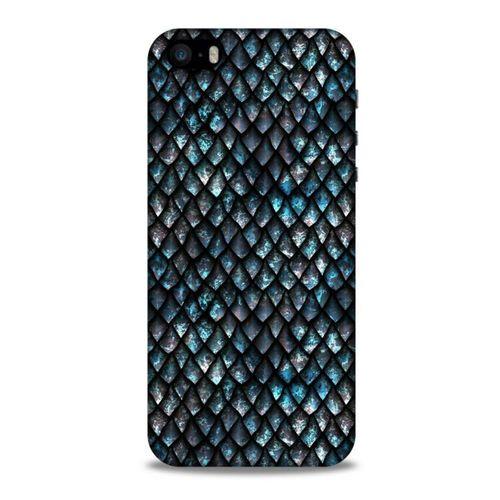 Apple Iphone 5 Kılıf Dragons (10) Full Koruma Kılıfı Ejderha Skin Mavi Beyaz