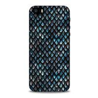 Apple Iphone 5 Kılıf Dragons (10) Full Koruma Kılıfı Ejderha Skin Mavi Beyaz