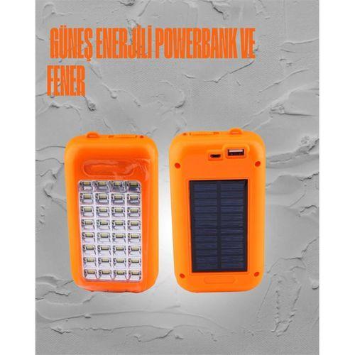 Güneş Enerjili Led Powerbank Işıldak – 10000 Mah, Su Geçirmez, 32 Led, Taşınabilir Tasarım