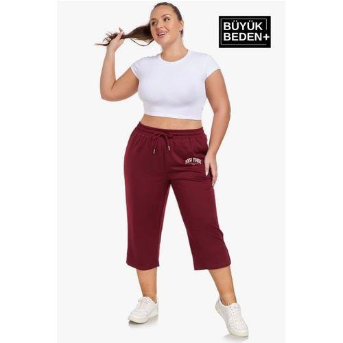 Kadın Büyük Beden New York Baskılı Standart &Regular Kalıp Şort SPR25BSRK087