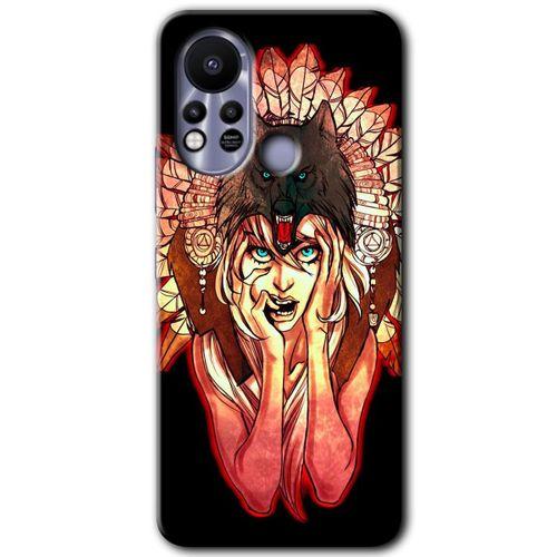 İnfinix Hot 11s Kılıf HD Desen Baskılı Arka Kapak - Kurt Kız