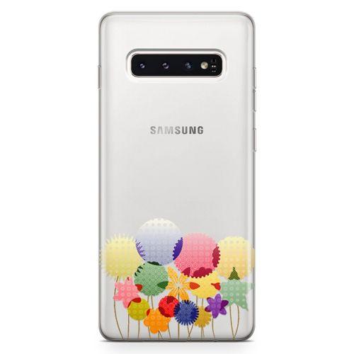 Samsung Galaxy S10 Plus Kılıf Konfeti Yıldızlar Arka Kapak Koruma Desenli Full Koruyucu