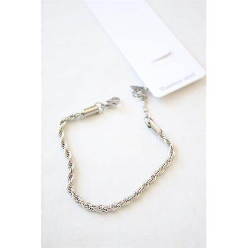 Burgu Çelik Bileklik 3mm - Gümüş