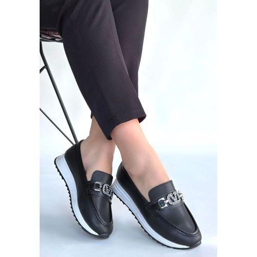 Otra Siyah Cilt Babet Ayakkabı