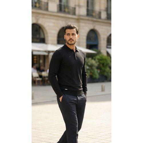 Erkek Düğme Yakalı Triko