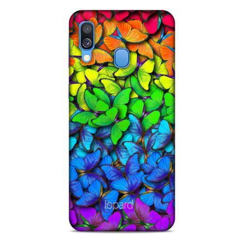 Samsung Galaxy A40 Kılıf Kelebek Etkisi (4) Koruma Kılıfı Yeşil Kırmızı