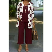 Kadın Uzun Kollu önü Açık Modal Ceket Kolsuz Viskon Iki Iplik Bluz Ve Pantolon üçlü Takım