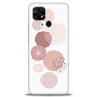 Xiaomi Redmi 10C Kılıf HD Baskılı Kılıf - Mürdüm Daireler + Tam Ekran Koruyucu