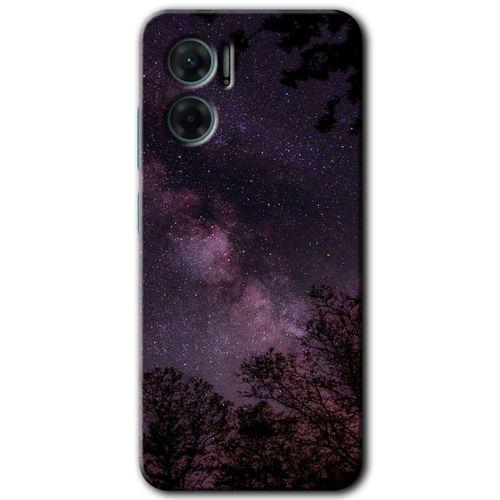 Potkal Hediye Fabrikası Xiaomi Redmi Note 11E HD Baskılı Kılıf + 9D Tam Ekran Koruyucu - Gece Galaksi